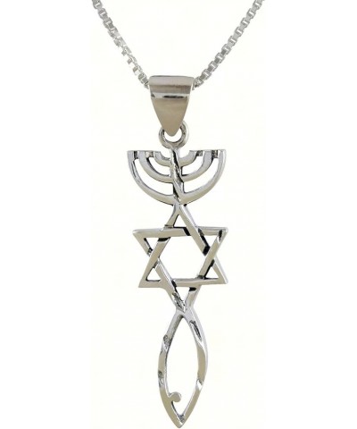 Sterling Silver Messianic Seal Pendant Spiritual Religious Jewelry Grafted Necklace Pendant with Chain 24.0 Inches $9.98 Neck...