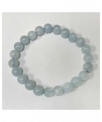 8mm Natural Round Gemstone Energy Power Crystal Beads Handmade Elastic Stretch Unisex Bracelet One Size Fits All aquamarine $...