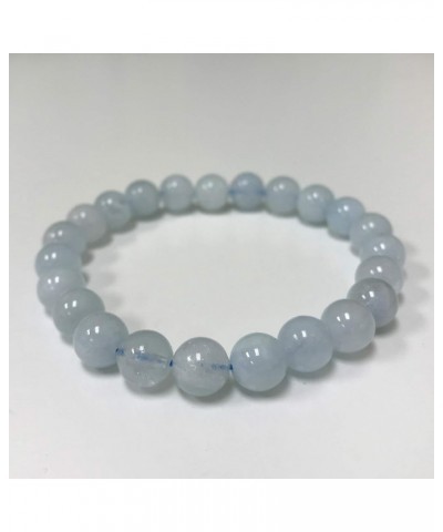 8mm Natural Round Gemstone Energy Power Crystal Beads Handmade Elastic Stretch Unisex Bracelet One Size Fits All aquamarine $...