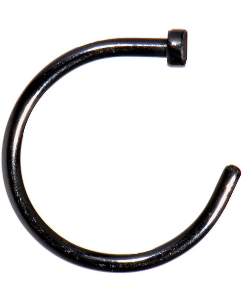 Titanium Anodized Stainless Steel Black Nose Stud Hoop 18 Gauge 3/8 $6.47 Body Jewelry