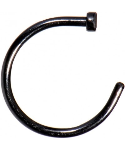 Titanium Anodized Stainless Steel Black Nose Stud Hoop 18 Gauge 3/8 $6.47 Body Jewelry