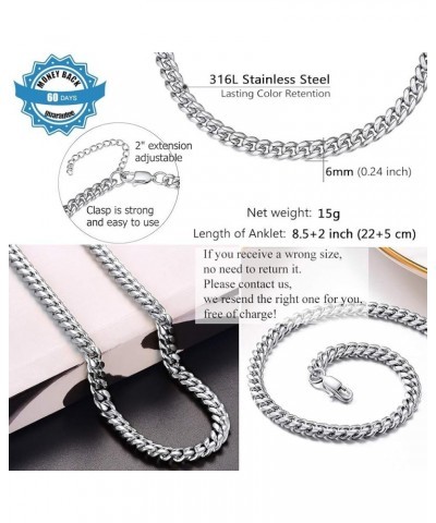 Stainless Steel Chain Anklets for Men Women, Silver/Gold Tone, Ankle Bracelets Hypoallergenic, 8-10.5 Inch Adjustable, Come G...