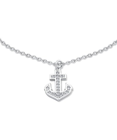 Nautical Multi Charm Dangle Anchor Sailboat Ship Wheel Compass Anklet Ankle Bracelet For Women .925 Sterling Silver Adjustabl...