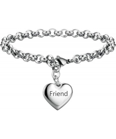 Mother Daughter Bracelets Stainless Steel Heart Charm Bracelet for Women Birthday Gifts Mother's Day Gift for her Friend $11....