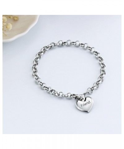 Mother Daughter Bracelets Stainless Steel Heart Charm Bracelet for Women Birthday Gifts Mother's Day Gift for her Friend $11....