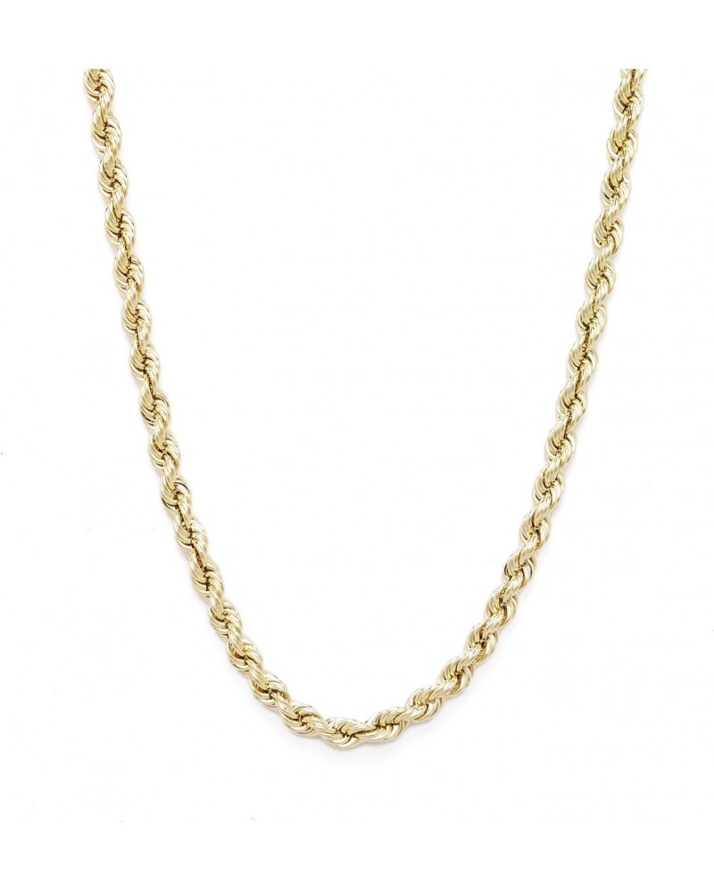 10k Yellow Gold 3mm Hollow Rope Chain Necklace with Lobster Claw Clasp $99.26 Necklaces