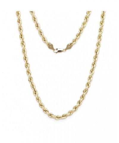 10k Yellow Gold 3mm Hollow Rope Chain Necklace with Lobster Claw Clasp $99.26 Necklaces