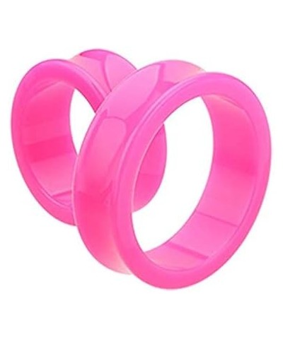 Supersize Neon Colored Acrylic Double Flared Ear Gauge Tunnel Plug Earrings 1-3/8" (35mm), Pink $11.48 Body Jewelry