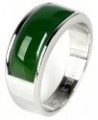 .925 Sterling Silver Hetian Green Jade Eternity Ring Inlay Statement Stacking Ring for Women for Teen Birthstone (Size : 7) 9...