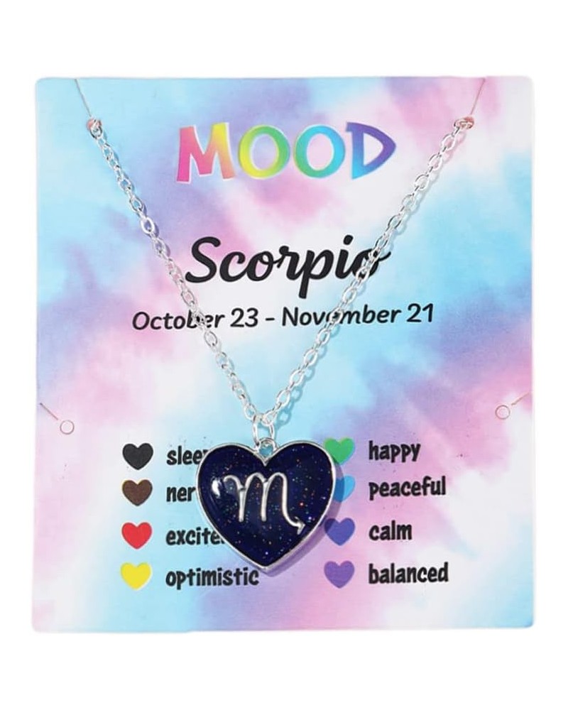 Temperature Sensing Color Changing Pendant 12 Constellation Zodiac Necklace Astrology Horoscope with Message Card for Women B...