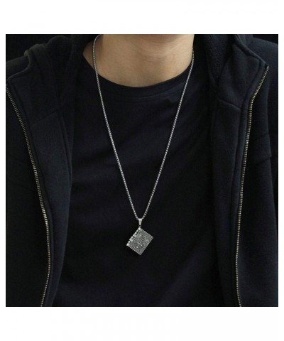 Silver Alloy Bible Book Pendant Stainless Steel Chain Necklace Mens Womens $6.62 Necklaces