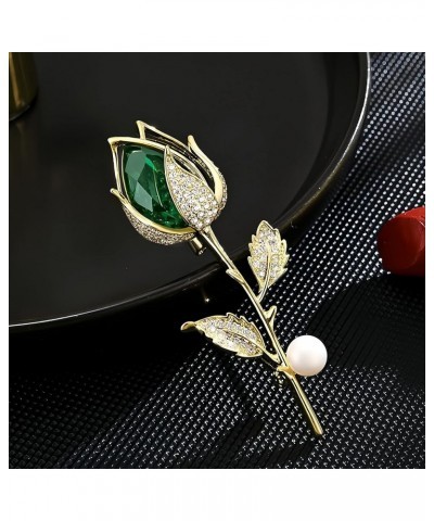 Flower Brooch for Women Girls Flower Rhinestone Brooch Gold Plated Lapel Pin Clothing Accessory Wedding Gift Fashion Jewelry ...