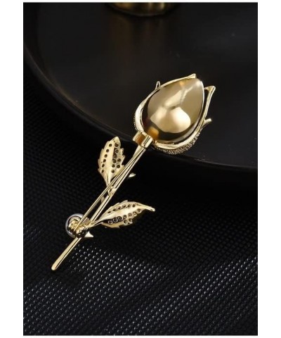 Flower Brooch for Women Girls Flower Rhinestone Brooch Gold Plated Lapel Pin Clothing Accessory Wedding Gift Fashion Jewelry ...