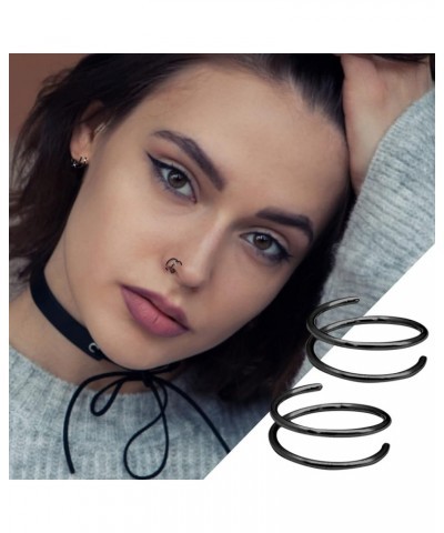 Plastic Lip Ring Nose Nose Hoop Piercing for Women Ring for Girls Hoop for Piercing Hoop Jewelry Spiral Nostril Nose Hoop Dou...