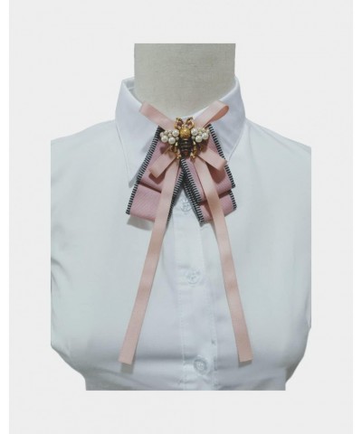 Vpang Retro Pearl Bee Bow Brooch Pre-Tied Neck Tie Brooch Pin Satin Ribbon Bow Tie for Women Wedding Party Bow Tie $8.84 Broo...