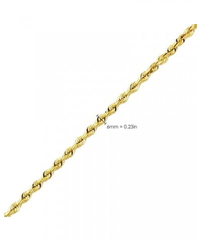 10K Yellow Gold 6mm Diamond Cut Rope Chain Necklace with Lobster Lock 24.0 Inches $370.29 Necklaces