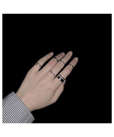 Gothic Knuckle Ring Set 7 Pcs Half Open Finger Ring Silver Punk Stackable Rings for Women or Men $6.75 Rings