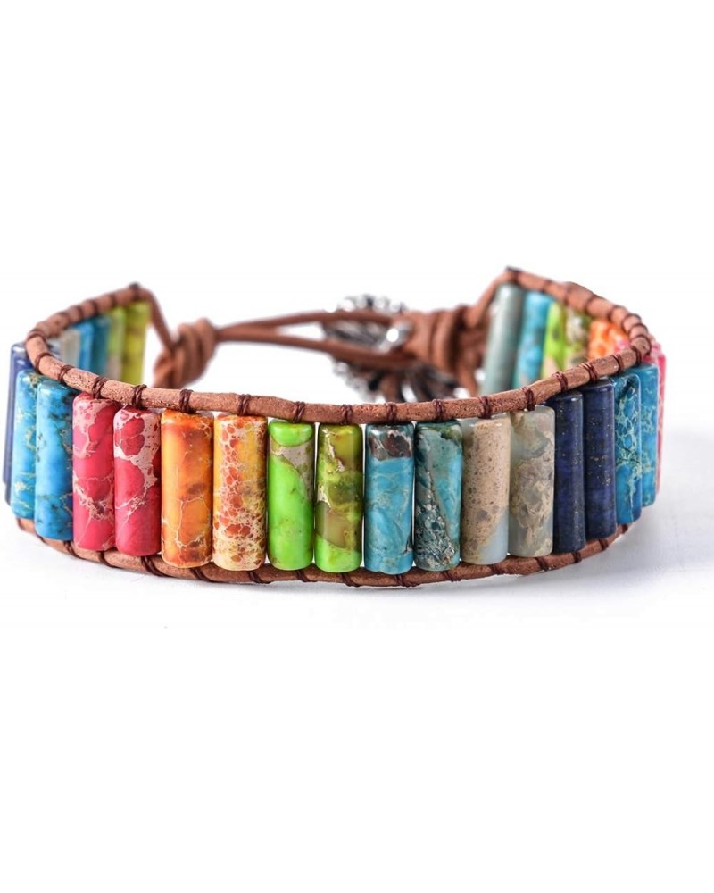 Boho Handmade Natural Stone Wrap Bracelets Crystal Beads Bracelet Jewelry tube chakra $8.24 Bracelets