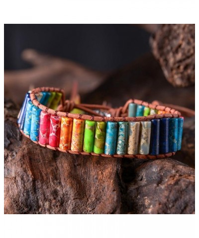 Boho Handmade Natural Stone Wrap Bracelets Crystal Beads Bracelet Jewelry tube chakra $8.24 Bracelets