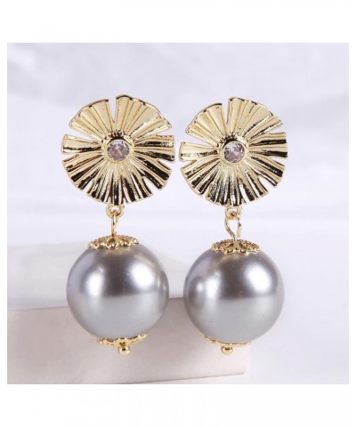 big shell pearl drop earrings for women girls S925 Silver needles 14K Gold Plated large size dargle earrings Baroque pearl As...