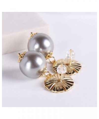 big shell pearl drop earrings for women girls S925 Silver needles 14K Gold Plated large size dargle earrings Baroque pearl As...