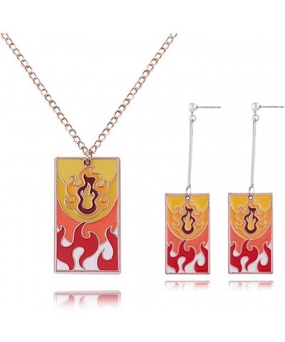 Anime Kamado Tanjiro Hanafuda Earrings - Kimetsu No Yaiba Hanafuda Earrings - Cosplay Accessories For Womens Girls rengoku se...