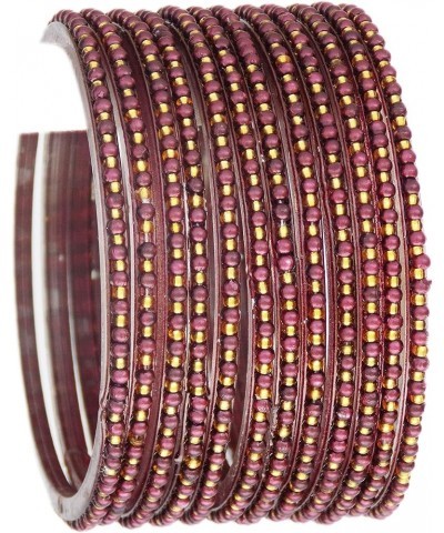 Indian Bollywood Traditional Glass Bangles Set Churi Multi Color Bangle Bracelet For Women Jewelry Bangles wine 2.8 Inches $1...