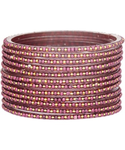 Indian Bollywood Traditional Glass Bangles Set Churi Multi Color Bangle Bracelet For Women Jewelry Bangles wine 2.8 Inches $1...