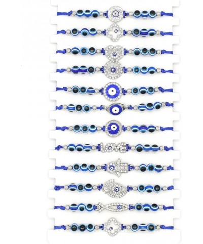 12Pcs Evil Eye Bracelets Set for Women Men Teen Girls Boys Handmade Braided Colorful String Bracelets Gift for Protection Fri...