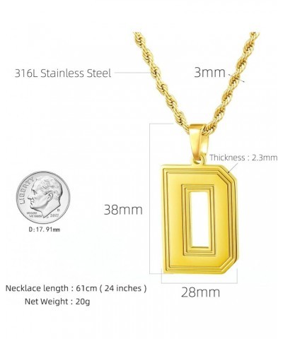 Initial A-Z Letter Pendant Necklace for Mens and Womens Capital Letter 18K Gold Plated/Stainless Steel Rope Chain 3mm 24inch ...