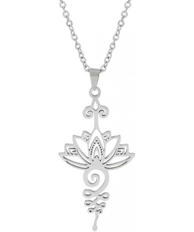 Unalome womens Pendant Necklace Hippie Necklace.Unalome Necklace with Lotus Flower-Yoga Jewelry, Silver Silver $4.35 Necklaces