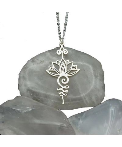 Unalome womens Pendant Necklace Hippie Necklace.Unalome Necklace with Lotus Flower-Yoga Jewelry, Silver Silver $4.35 Necklaces