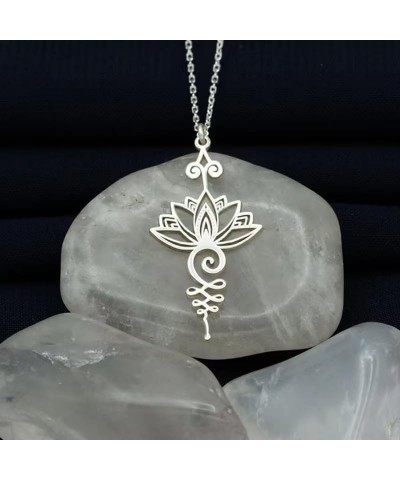 Unalome womens Pendant Necklace Hippie Necklace.Unalome Necklace with Lotus Flower-Yoga Jewelry, Silver Silver $4.35 Necklaces