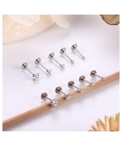 16G 18G 20G Threadless Push in Nose Studs Surgical Steel Push in Nose Rings Stud 1.5mm 2mm 2.5mm 3mm 4mm Lip Rings Tragus Car...