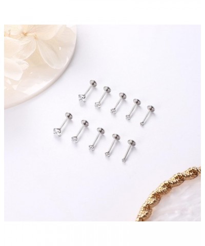 16G 18G 20G Threadless Push in Nose Studs Surgical Steel Push in Nose Rings Stud 1.5mm 2mm 2.5mm 3mm 4mm Lip Rings Tragus Car...