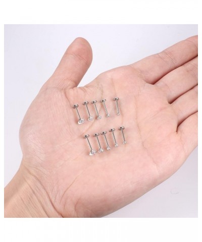 16G 18G 20G Threadless Push in Nose Studs Surgical Steel Push in Nose Rings Stud 1.5mm 2mm 2.5mm 3mm 4mm Lip Rings Tragus Car...