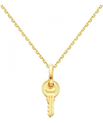 14k Yellow Gold Key Pendant with 0.9mm Cable Chain Necklace 20.0 Inches $47.12 Pendants