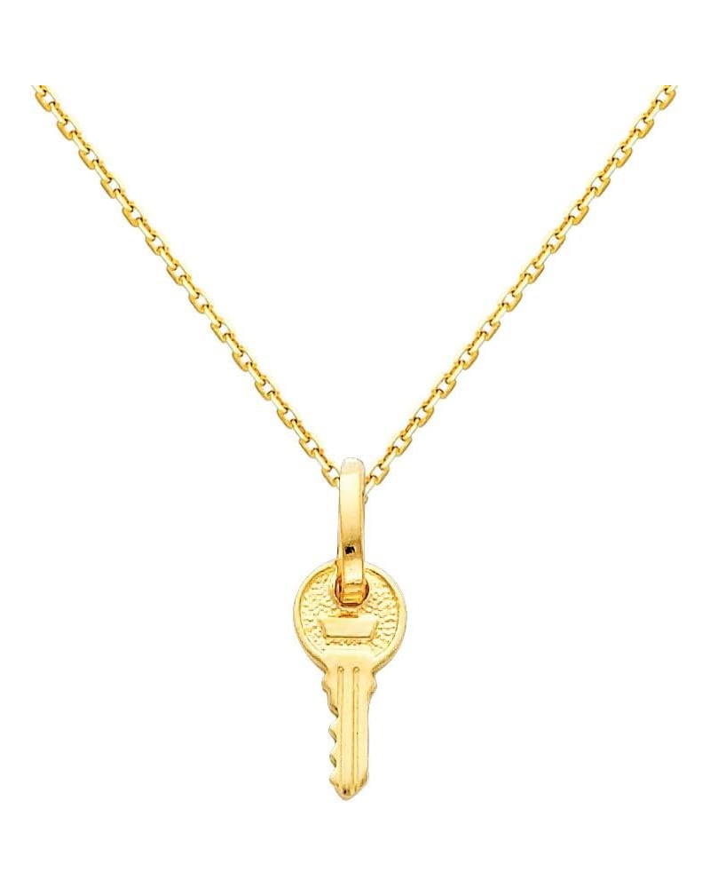 14k Yellow Gold Key Pendant with 0.9mm Cable Chain Necklace 20.0 Inches $47.12 Pendants