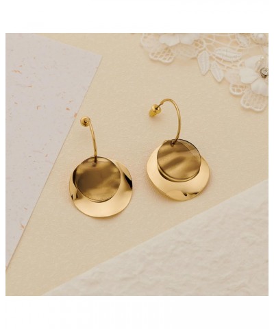 MIJENITI Gold Geometric Disc Drop Earrings for Women Trendy Round Disc Statement Dangle Earrings $8.69 Earrings