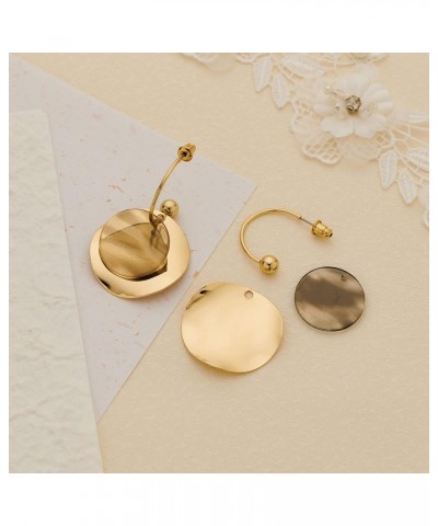 MIJENITI Gold Geometric Disc Drop Earrings for Women Trendy Round Disc Statement Dangle Earrings $8.69 Earrings