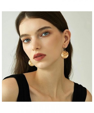 MIJENITI Gold Geometric Disc Drop Earrings for Women Trendy Round Disc Statement Dangle Earrings $8.69 Earrings