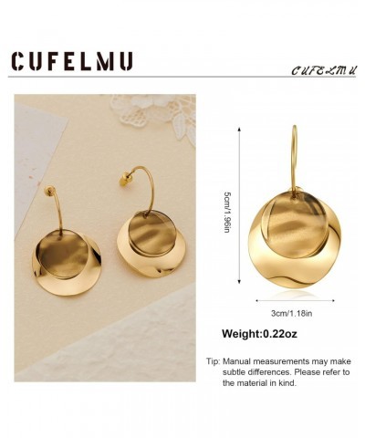 MIJENITI Gold Geometric Disc Drop Earrings for Women Trendy Round Disc Statement Dangle Earrings $8.69 Earrings