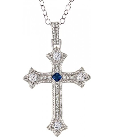 Silvery Tone Clear Rhinestones Religious Cross Pendant Necklace Silver $11.99 Necklaces