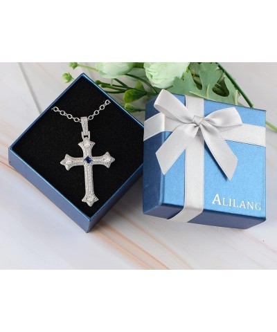 Silvery Tone Clear Rhinestones Religious Cross Pendant Necklace Silver $11.99 Necklaces