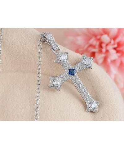 Silvery Tone Clear Rhinestones Religious Cross Pendant Necklace Silver $11.99 Necklaces