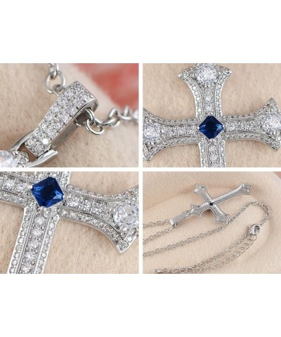 Silvery Tone Clear Rhinestones Religious Cross Pendant Necklace Silver $11.99 Necklaces