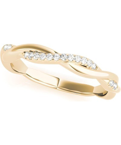 Twisted Wedding Band with 0.08 cttw Round Cut Lab-grown Diamonds set in 14k Gold Wedding Band, E-F, VS1-VS2 in sizes 4-10 Rin...