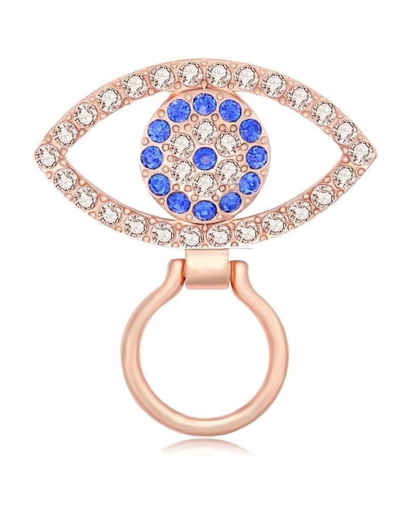 Good Lucky Blue Crystal Rhinestone Evil Eye Magnetic Brooch Pin Magnetic eyeglass holder-rose gold $7.84 Brooches & Pins