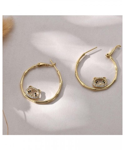 Hoop Earrings Inspired by Peter Pan's Famous Fairy Tinkerbell 30mm Hypoallergenic 14K Real Gold Plated Big Hoop Earrings Pand...