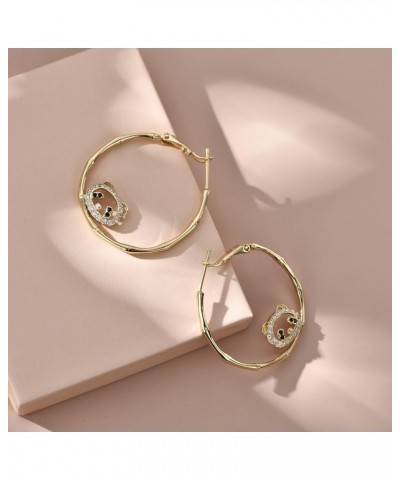 Hoop Earrings Inspired by Peter Pan's Famous Fairy Tinkerbell 30mm Hypoallergenic 14K Real Gold Plated Big Hoop Earrings Pand...